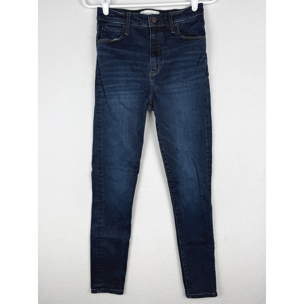 Abercrombie & Fitch Super Skinny Jeans Womens 27/4R Dark Blue High Rise Stretch